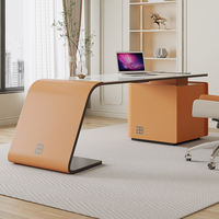 Bureau de travail en forme de L haut de gamme moderne en bois écologique, bureau de luxe durable en marbre