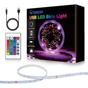Timelux <b>USB</b> <b>LED</b> Strip <b>Light</b> 32.8ft Multicolor Remote Control Dimmable for Bedroom - Product Image 1
