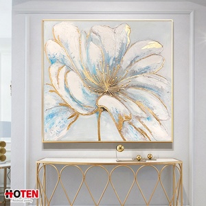 Grande e personalizzabile moderno astratto blu scuro fiore stampa a olio su tela di <span class=keywords><strong>artisti</strong></span> disegnati a mano per amore pittura decorativa - Product Image 1