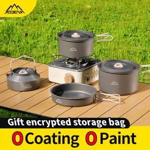 กระทะผัดอลูมิเนียมเคลือบอโนไดซ์แบบพกพา KEEP KAMP ฝาปิดสแตนเลส พับเก็บได้ น้ำหนักเบา ความจุ 1-2 ลิตร ใช้ได้กับเตาแก๊ส - Product Image 2