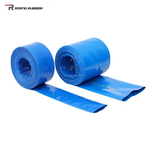 Tuyau plat de décharge d'eau pliable en PVC bleu 5mm et 2mm d'épaisseur Flexible et souple pour l'irrigation et l'agriculture coupable 50m