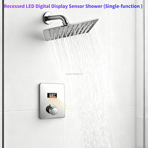 OEM Hotel personalizzato incorporato acqua mista LED digitale con rilevamento doccia a muro soffione - Product Image 5