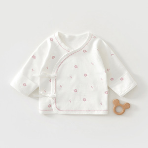 Robe de style moine en coton pour nouveau-né fille, taille 52, printemps-automne, chemisier à dos semi-ouvert, vêtement de classe A - Product Image 1
