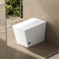 Ensemble de sanitaires de salle de bain haut de gamme, noir, carré, sans réservoir, avec bidet intégré, pour usage familial, et siège de toilette pour enfants
