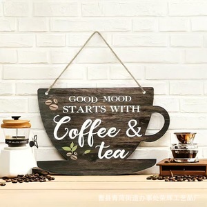Panneau mural en bois en forme de tasse à café, style rustique, décoration d'intérieur, en pin, forme irrégulière, pièce unique - Product Image 1