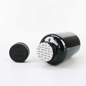 500ml <b>Plastic</b> Black Non-Spill Liquid Pill Container Empty Bottle with Screen Printed With Child Resistant <b>Cap</b> - Product Image 3