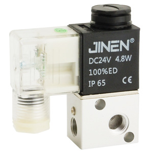 วาล์วโซลินอยด์สามทาง JIN รุ่น 3V1-0608M5 ตัวเรือนอะลูมิเนียม AC 220V แบบปิดปกติ สำหรับควบคุมลม - Product Image 4