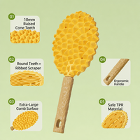 Brosse de massage écologique douce pour animaux de compagnie, auto-nettoyante, portable, multifonctionnelle, pour enlever les poils, grattoir à poils flottants