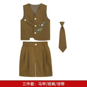 Ensemble de vêtements pour garçons tout-petits de qualité supérieure, trois pièces, gilet de fête formel tendance, vente chaude en Europe - Product Image 2