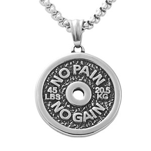 Pendentif plaque de poids de fitness en acier titane 20,5 kg, collier « Traine fort ou rentrez chez toi » pour hommes et femmes, usage quotidien - Product Image 5