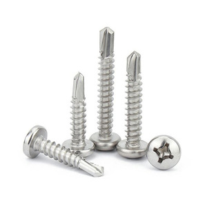 Tornillos Autoperforantes de Cabeza Plana GR5 de Acero al Carbono, Zincados, Rosca Gruesa M2, Diámetro de la Tapa de 10 mm, para Chapa Metálica - Product Image 2