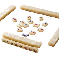 Ensemble de Mahjong Américain de Luxe Personnalisé en Nacre, 166 Tuiles Acryliques Semi-Transparentes, Boîte de Rangement Épaissie, 4 Supports Ondulés et Poussoirs