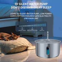 Dispenser Air Minum Pintar 4L untuk Hewan Peliharaan, 2 Mode Aliran Air, Filtrasi Multi-Tahap untuk Air Murni, Konstruksi Baja Tahan Karat 304