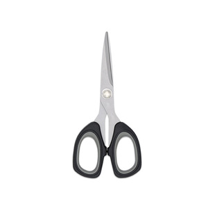 Ciseaux de bureau en acier inoxydable, manche noir et gris, tête droite, pour usage domestique, découpe de papier, artisanat, bricolage - Product Image 3