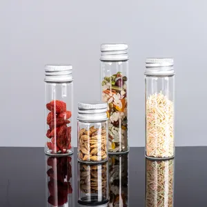 Диаметр 37 мм Высокая боросиликатная прозрачная пробирка стеклянная бутылка желающая бутылка капсула контейнер для хранения пищевых продуктов с винтовой крышкой