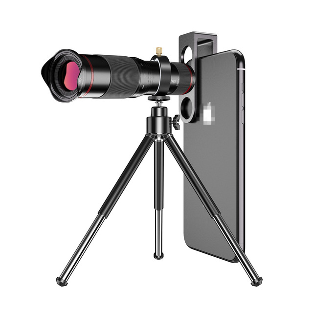 X614-1 Telephoto Monocular 48x Telescope Mobile Phone Zoom Camera Lens Kit with Tripod Stand ABS & Optical Glass