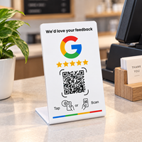Carte de commentaires NFC personnalisée en acrylique, affichage des commentaires par tapotement, code QR NFC à scanner pour commenter pour clinique, hôtel, restaurant, comptoir