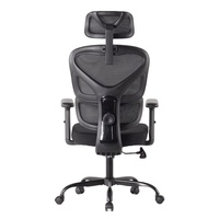 Chaise de bureau élégante en matériaux PP, confortable, avec siège relevable, accoudoirs rabattables et base en métal peint.