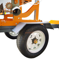 Scie à ruban horizontale électrique sur remorque, moteur 5,5-7,5 kW, diamètre de lame 700 mm, largeur de travail max. 600 mm, facile à utiliser