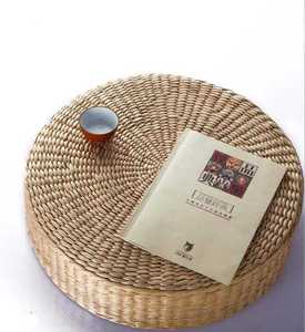 Coussin rond en paille tressée naturelle fait main, tapis de sol tatami écologique en écorce de maïs pour la méditation et le yoga, idéal pour le salon zen. - Product Image 5