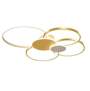 Lámpara de anillo de araña negra dorada de estilo moderno, luces de techo LED circulares, cubierta acrílica, interruptor de Base de hierro, dormitorio montado en superficie - Product Image 6