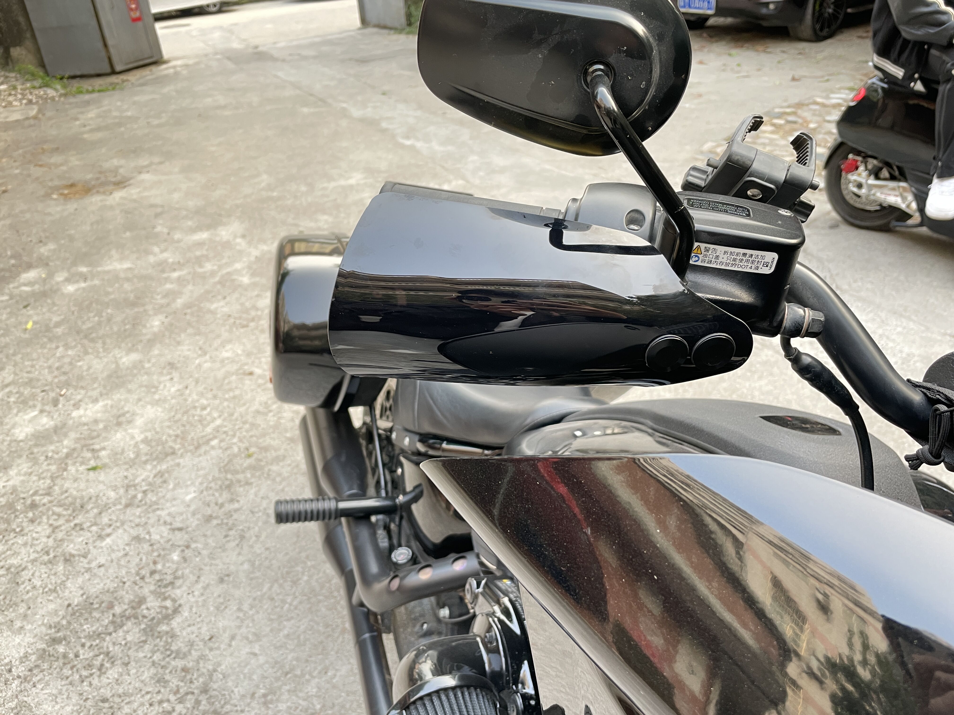 Motorcycle Handguards Gloss Black Coffin Cut Hand Guards - View #7