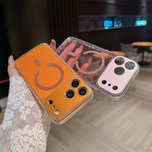 เคสโทรศัพท์มือถือ iPhone 17 16 15 14 Pro Max รุ่นใหม่ ประดับกลิตเตอร์แม่เหล็ก  ฝาหลังโลหะป้องกันกล้อง  แบบใส  ลาย IMD - Product Image 3
