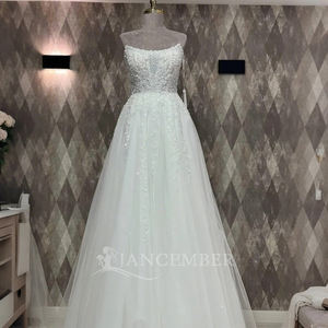 Nuovo abito <span class=keywords><strong>da</strong></span> <span class=keywords><strong>sposa</strong></span> di tendenza con scollo quadrato senza maniche in pizzo modello di Tk93-55 - Product Image 5