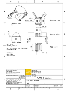 Lentes y Conjuntos LED Ledils C10946_FLARE-B PMMA, Lente Individual, Haz Ovalado de 100x10 Grados para Iluminación LED - Product Image 4