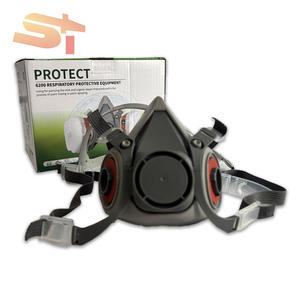 หน้ากากป้องกันแก๊สพิษแบบโปร่งซิลิโคนพร้อมตัวกรองสองชั้น - Product Image 2