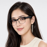 Lunettes Intelligentes IA Demi-Cerclées E09B avec Caméra HD 8MP, Stockage 8 Go, Anti-Tremblement, Audio-Vidéo, Appel BT, Interprétation, Unisexe