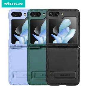 For Samsung Galaxy Z Flip 5 case NILLKIN Qin Leather Folding Case Full Protection Wit Magnetic Bracket For Samsung Z Flip 5