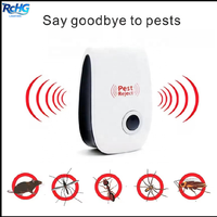 Répulsif Ultrasonique LED Personnalisable Anti-Moustiques et Mouches, Appareil Anti-Nuisibles d'Intérieur à Brancher, Étanchéité IP44, Batterie Incluse