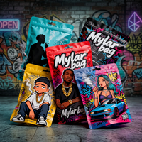 Bolsa de Mylar Negra Mate de 3.5g a Prueba de Olores, Bolsa de Mylar Personalizada para Empaque de Hierbas Secas, Bolsa para Galletas y Dulces de 1/8, 1/4, 1/2oz, Fabricante OEM ODM