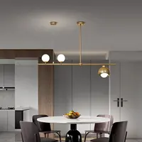 Lustre moderno de iluminação para restaurante, lâmpada de vidro dourada/preta, para cozinha, para bar, escritório e decoração