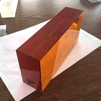 Briques de verre de couleur ambre doré, cloison décorative pour cour, briques de verre cristallin poli fin, prix de gros