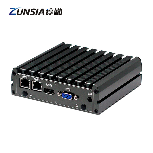 Zunsia Intel Apollo Lake N4200 E3940 Fanless Mini Pc RJ45 H-D VGA 2*LAN 4*USB WIFI DDR3 Industrial Pc Mini Computer
