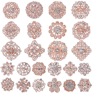 Muslim Fashion Card-Packaged Alloy Rhinestone Gold Plated Brooches Small Pin Corsages Engagement <b>Accessories</b> <b>Weddings</b> Parties - Product Image 3