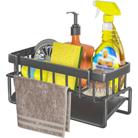 Évier de cuisine en acier inoxydable Porte-éponge Évier Caddy Organisateur de cuisine Égouttoir Étendoir Matériel de cuisine Évier Caddy