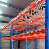 Étagères à palettes robustes avec plancher en grillage métallique, rayonnages sélectifs industriels réglables pour entrepôt et logistique