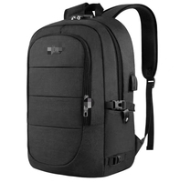 Tas punggung Laptop berpergian bisnis anti-maling logo kustom dengan USB tas komputer sekolah kuliah Notebook 17 inci tahan lama