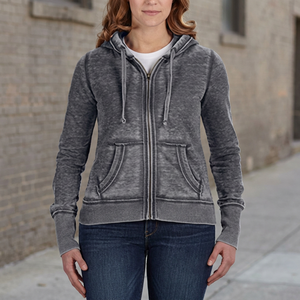 Sudadera con Capucha de Alta Calidad, 500gsm, Gruesa, con Cierre, para Mujer, Forro Polar, Transpirable, Mezcla de Algodón, Diseño con Hombros Caídos, Corte Holgado - Product Image 5