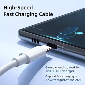 Kabel Pengisi Daya Cepat Tipe-C ke Tipe-C <span class=keywords><strong>3</strong></span> kaki 6 inci 3A untuk Ponsel 12, Adaptor Daya Usb-c 20w untuk Pengisi Daya Ponsel, Kabel Pengisi Daya Usb-c 1m 2m - Product Image 3