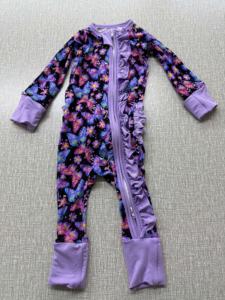 Prinzessin Rüschen benutzer definierte Mädchen Bambus Pyjamas bunten Druck Neugeborenen Baby Zippy zwei Wege ein PC Pjs Bambus - Product Image 6