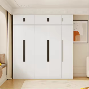 White Wooden Modern Eco-Friendly Bedroom <strong>Wardrobe</strong> Cabinets with Convertible luxury and <strong>Hanging</strong> Features <strong>Wardrobes</strong> - Product Image 1