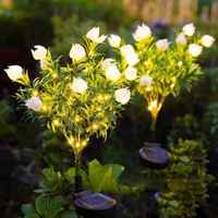 Offre Spéciale solaire alimenté pont LED Gardenia fleur lumière décorative extérieure fleur artificielle conception lumière pieu lumière de jardin