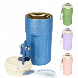 Taza de Viaje para Café de Acero Inoxidable de Grado Alimenticio, con Recubrimiento en Polvo, Diseño Elegante con Logotipo, 12 oz, con Tapa - Product Image 2