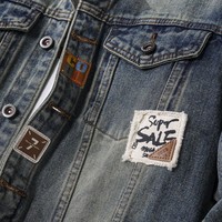 Jaket Denim Kasual Pria Terlaris Desain Musim Dingin Trendi High Street Berkualitas Tinggi Bernapas Tahan Angin Ramah Lingkungan