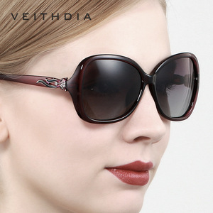 Veithdia Women's Polarized Sunglasses UV400 TAC Lens Plastic Metal Frame Rhinestone Decor <b>Driver</b> Fashion Sun Protection - Product Image 1