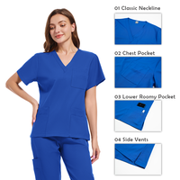 Ensembles d'uniformes d'allaitement anti-rides en stock unisexe avec hauts à manches courtes et survêtement pour femmes hommes OEM